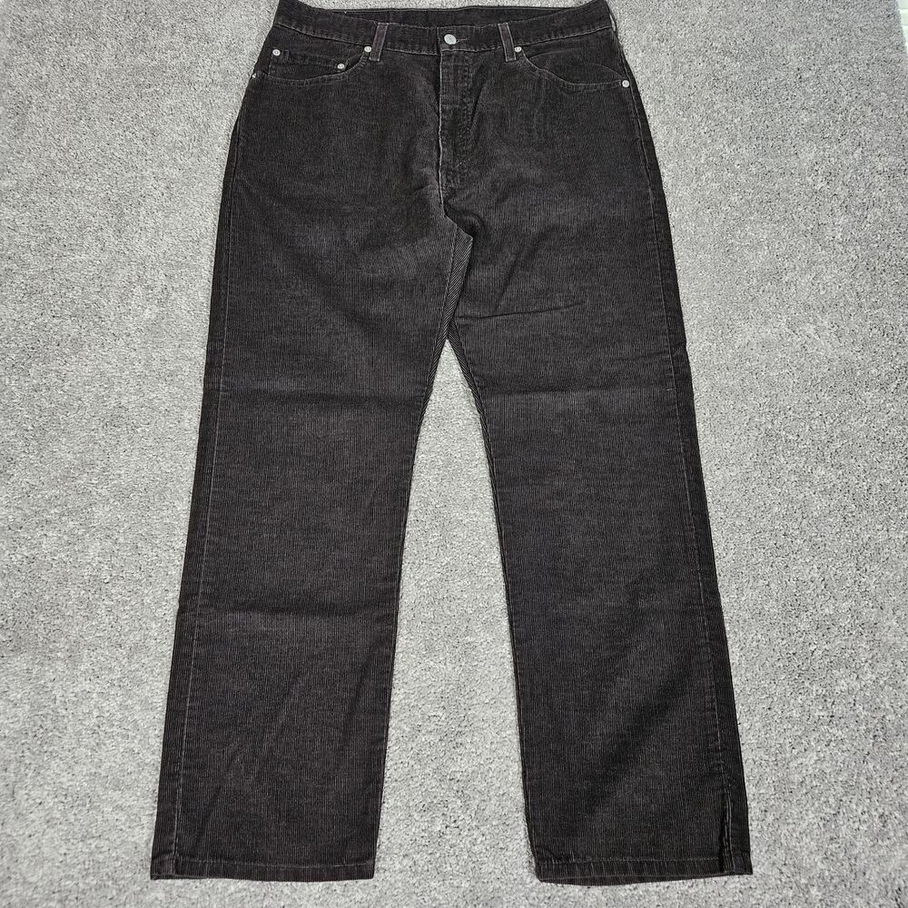 Vtg Levis 505 Corduroy Pants Men's 36X30 Dark Brown Straight Leg Y2K 2001